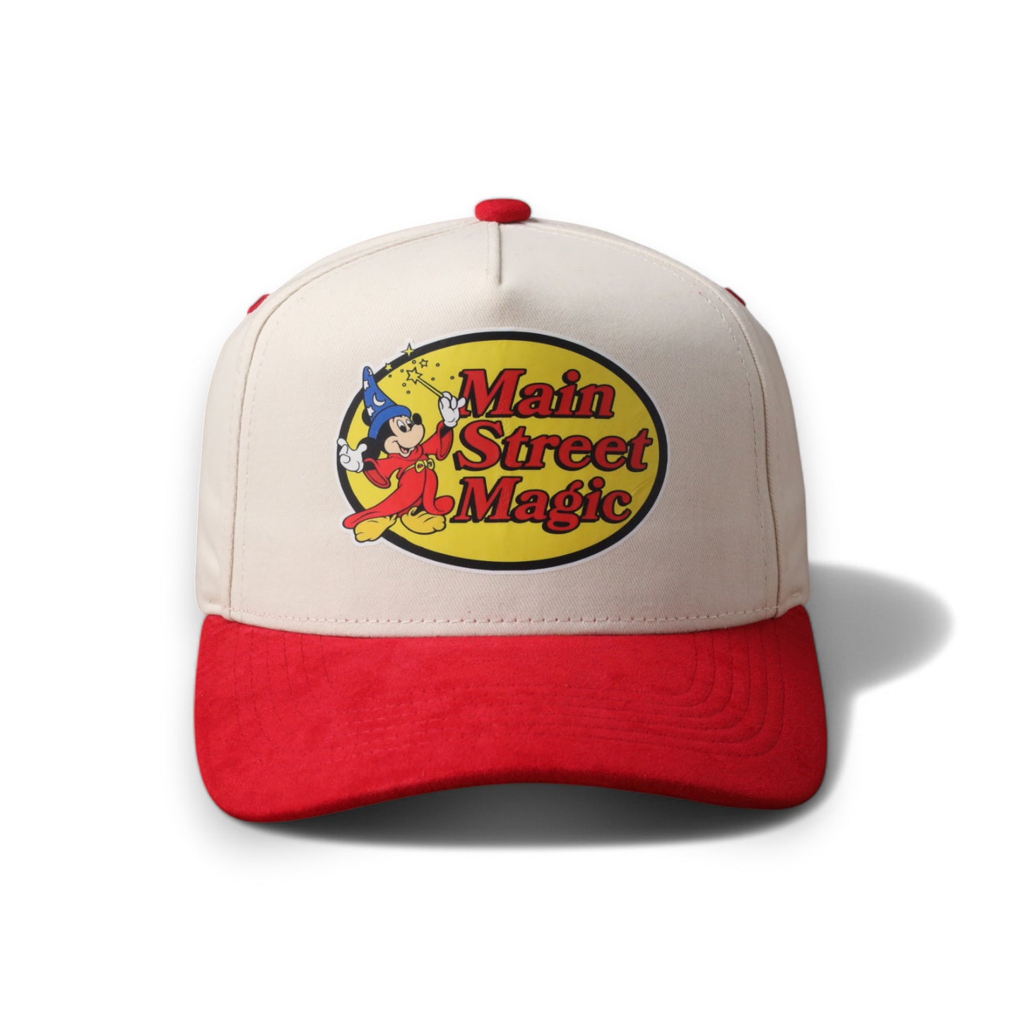 Main Street Magic Cream Red Suede Snapback